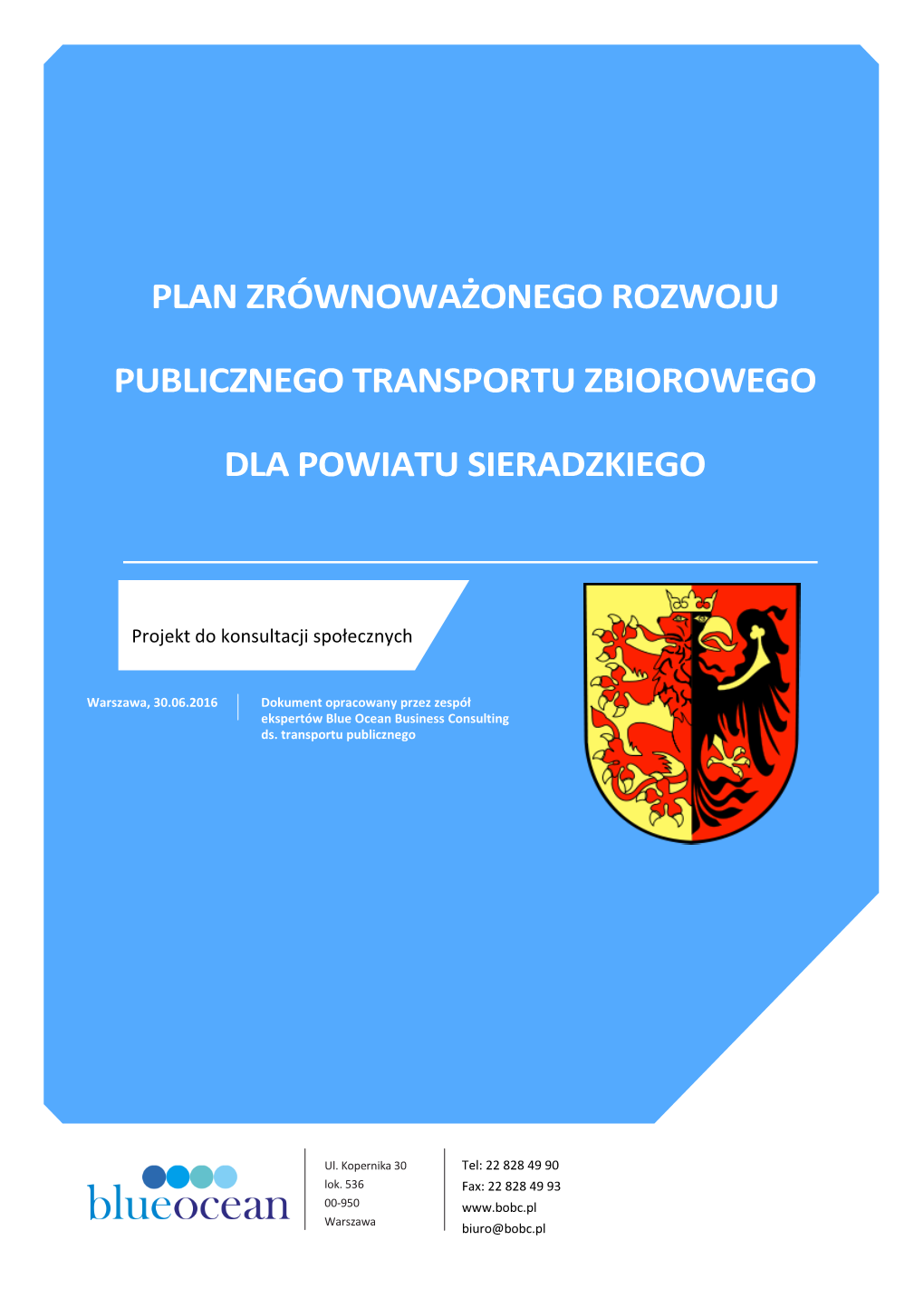 Plan Zrównoważonego Rozwoju Publicznego Transportu Zbiorowego Dla Powiatu Sieradzkiego