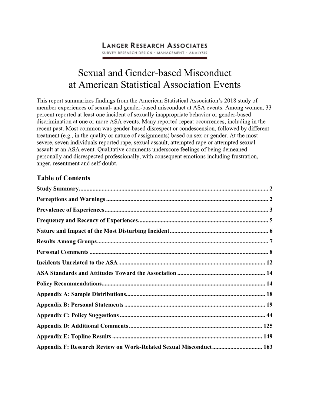 Sexual and Gender-Based Misconduct at American Statistical Association Events