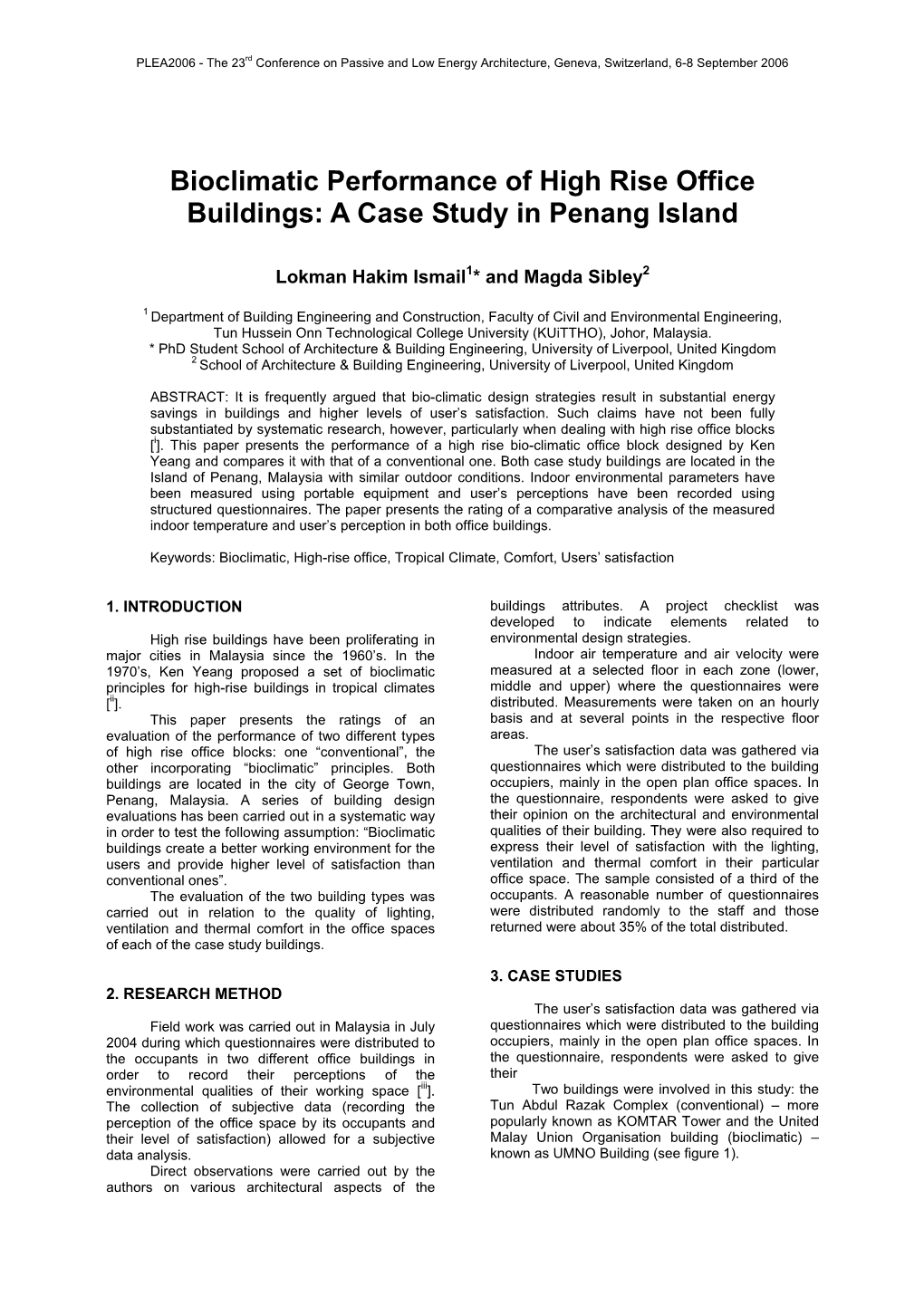 A Case Study in Penang Island