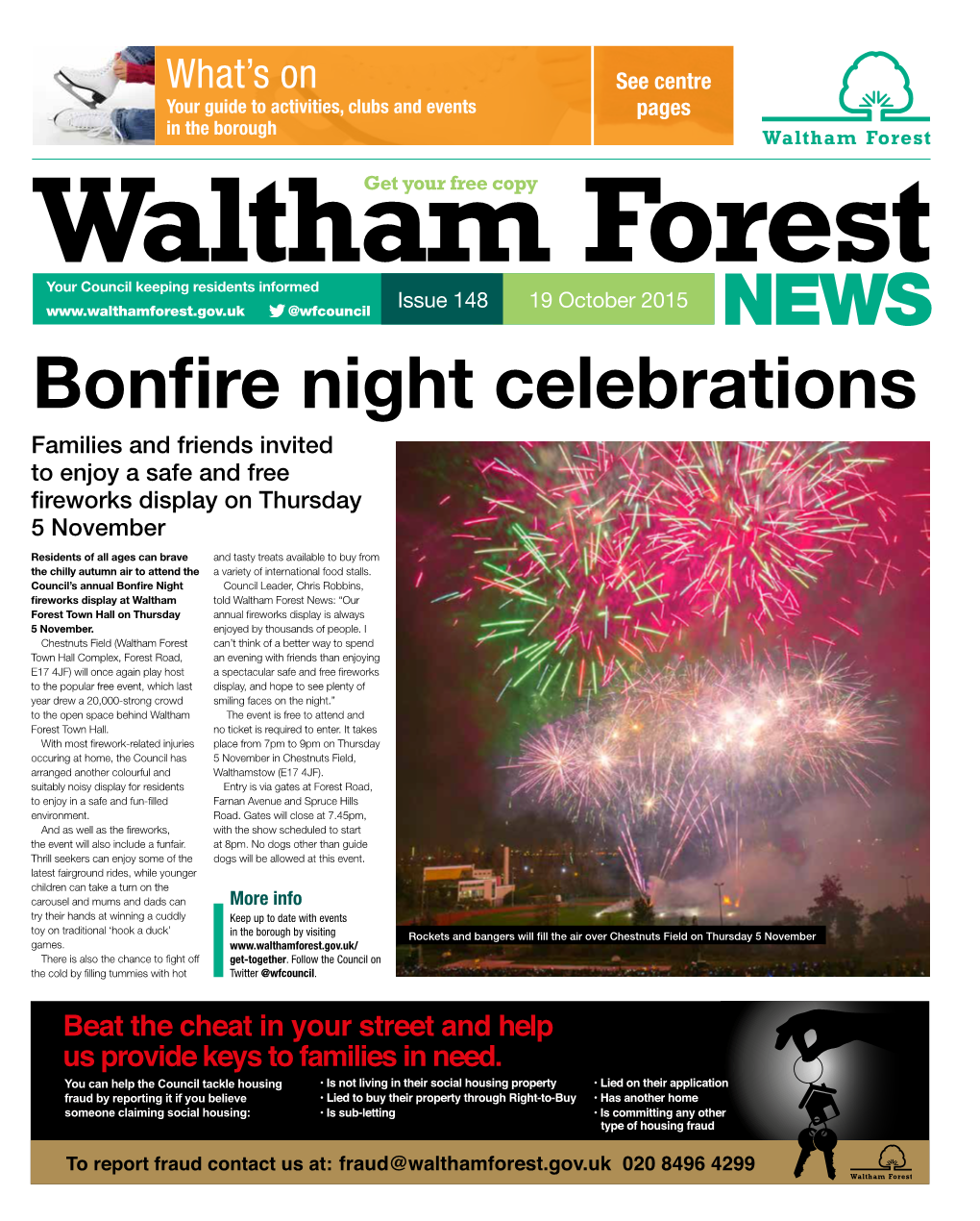 Bonfire Night Celebrations Families and Friends Invited to Enjoy a Safe and Free Fireworks Display on Thursday 5 November