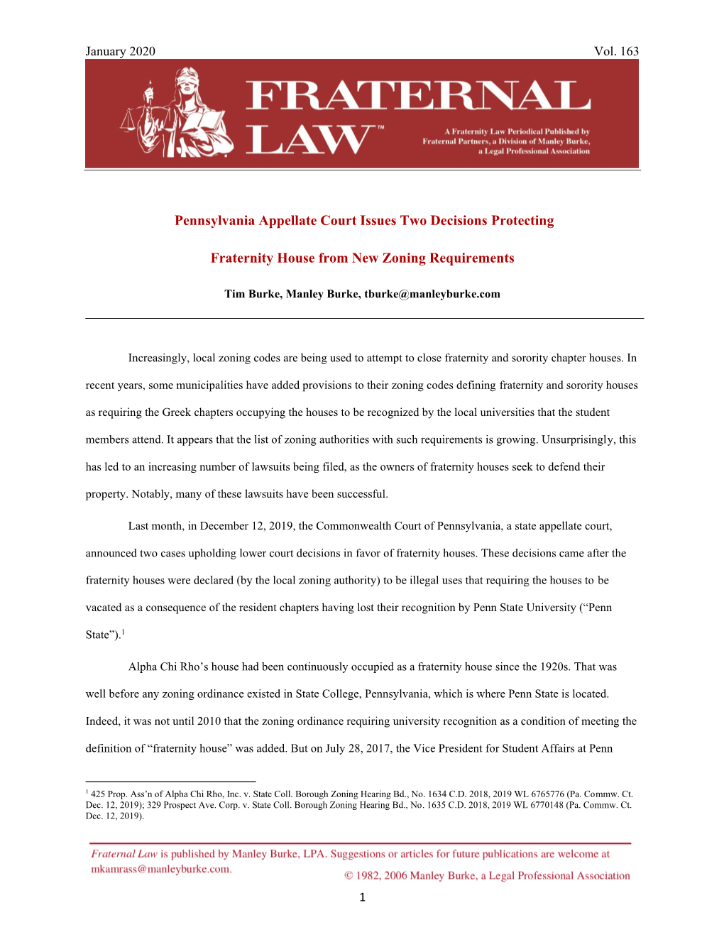 Pennsylvania Appellate Court Issues Two Decisions Protecting Fraternity