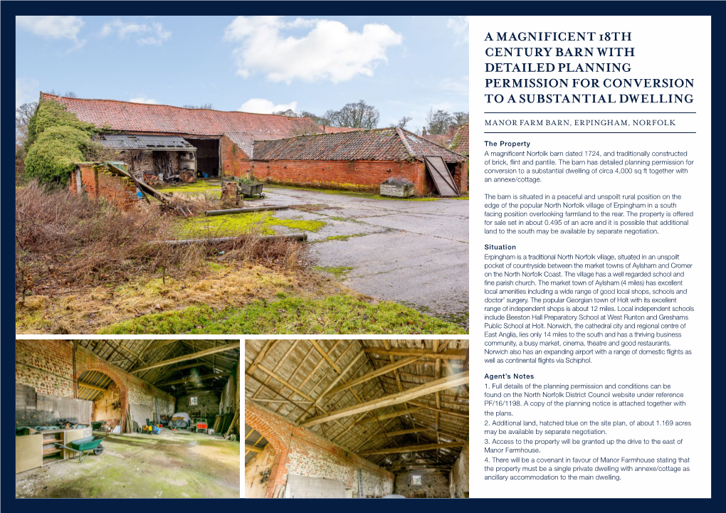 A Magnificent 18Th Century Barn with Detailed Planning Permission for Conversion to a Substantial Dwelling