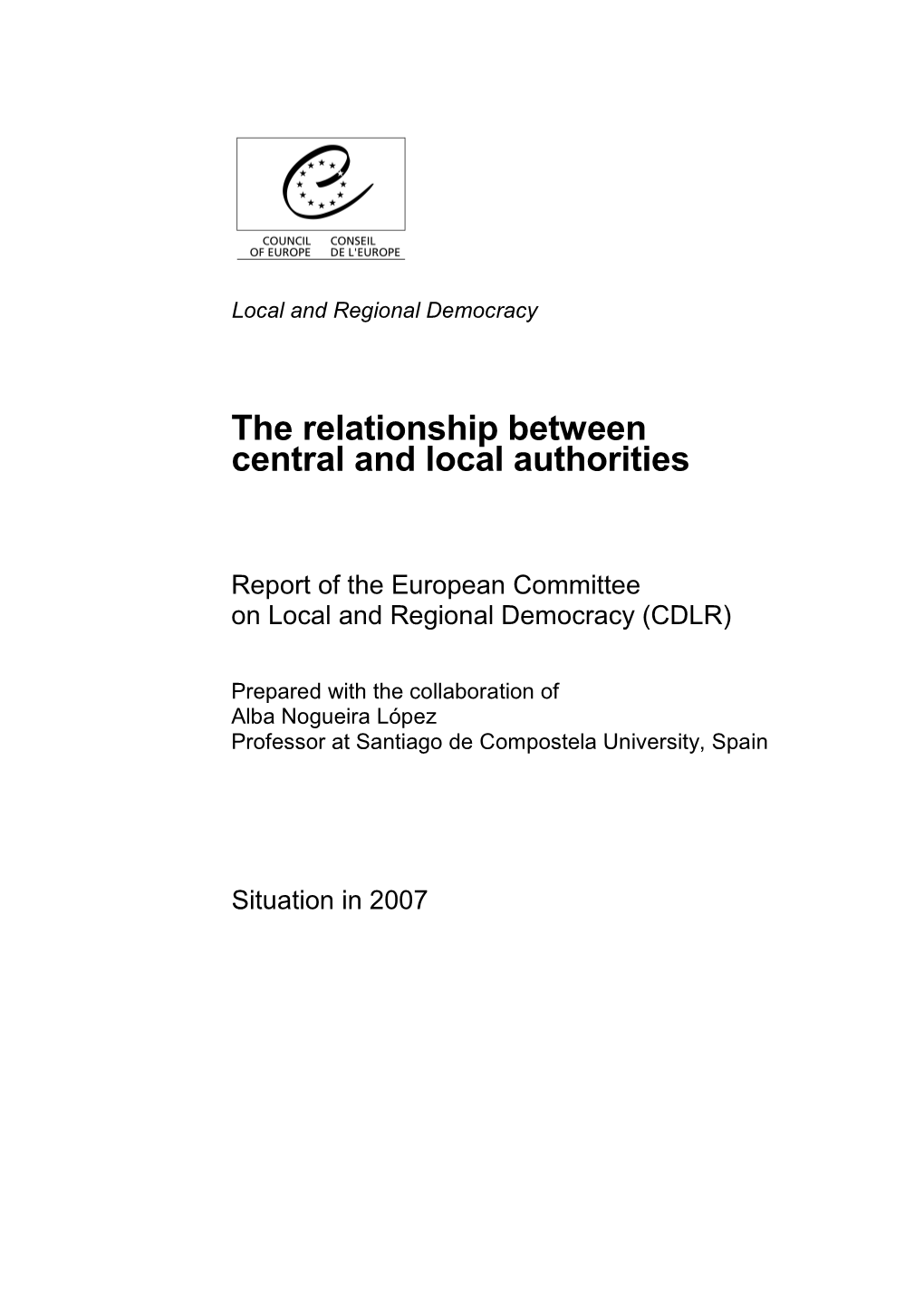 The Relationship Between Central and Local Authorities