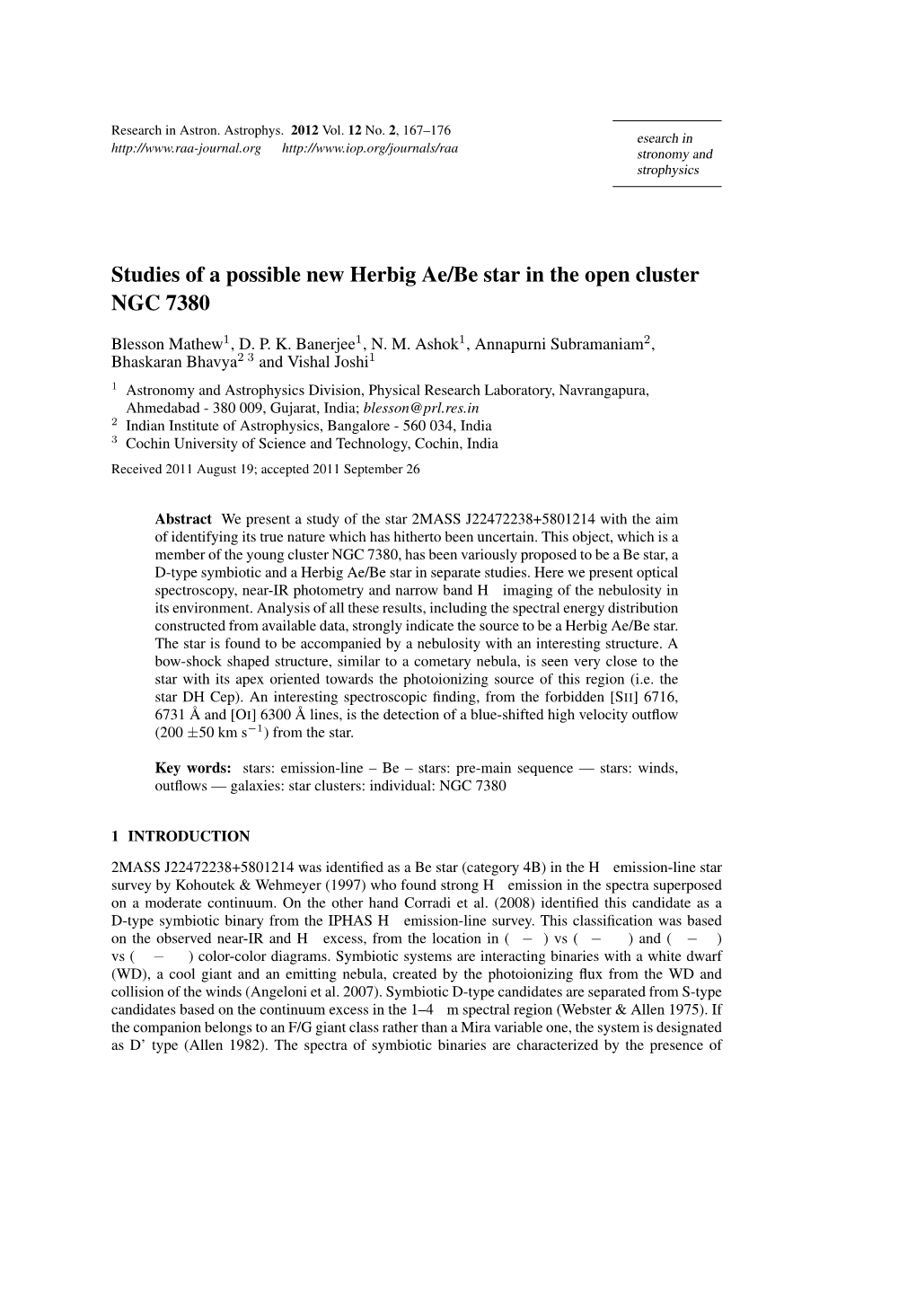 Studies of a Possible New Herbig Ae/Be Star in the Open Cluster NGC 7380