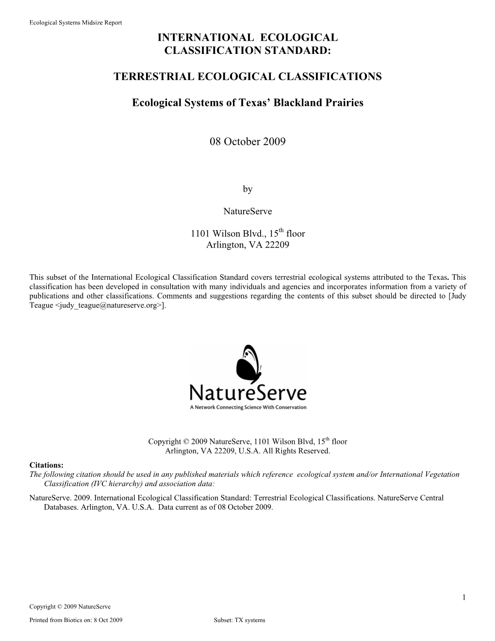 International Ecological Classification Standard