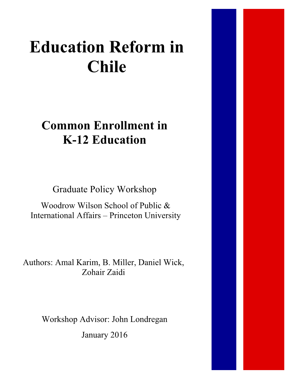 Education Reform in Chile