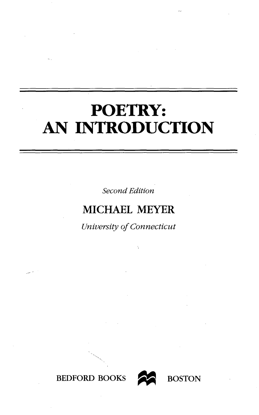 Poetry: an Introduction