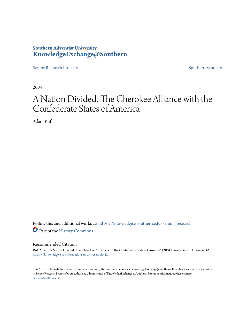 The Cherokee Alliance with the Confederate States of America