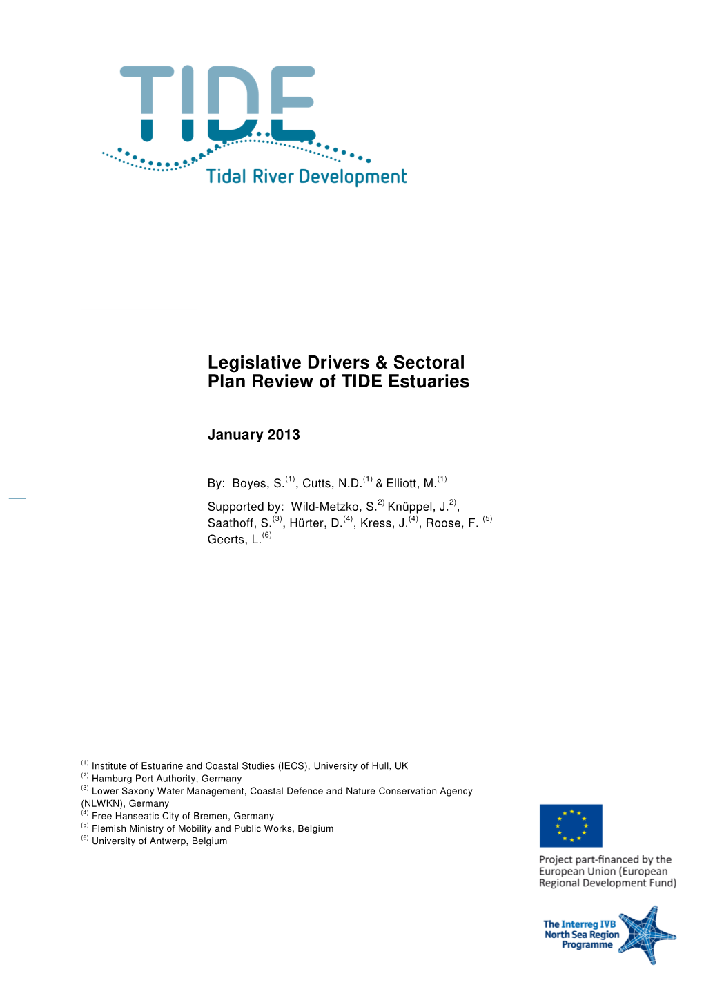 Legislative Drivers & Sectoral Plan Review of TIDE Estuaries