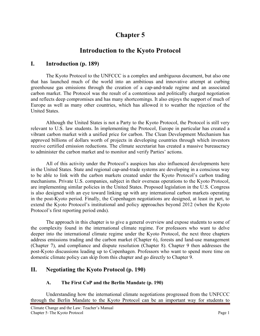 Chapter 5 Introduction to the Kyoto Protocol