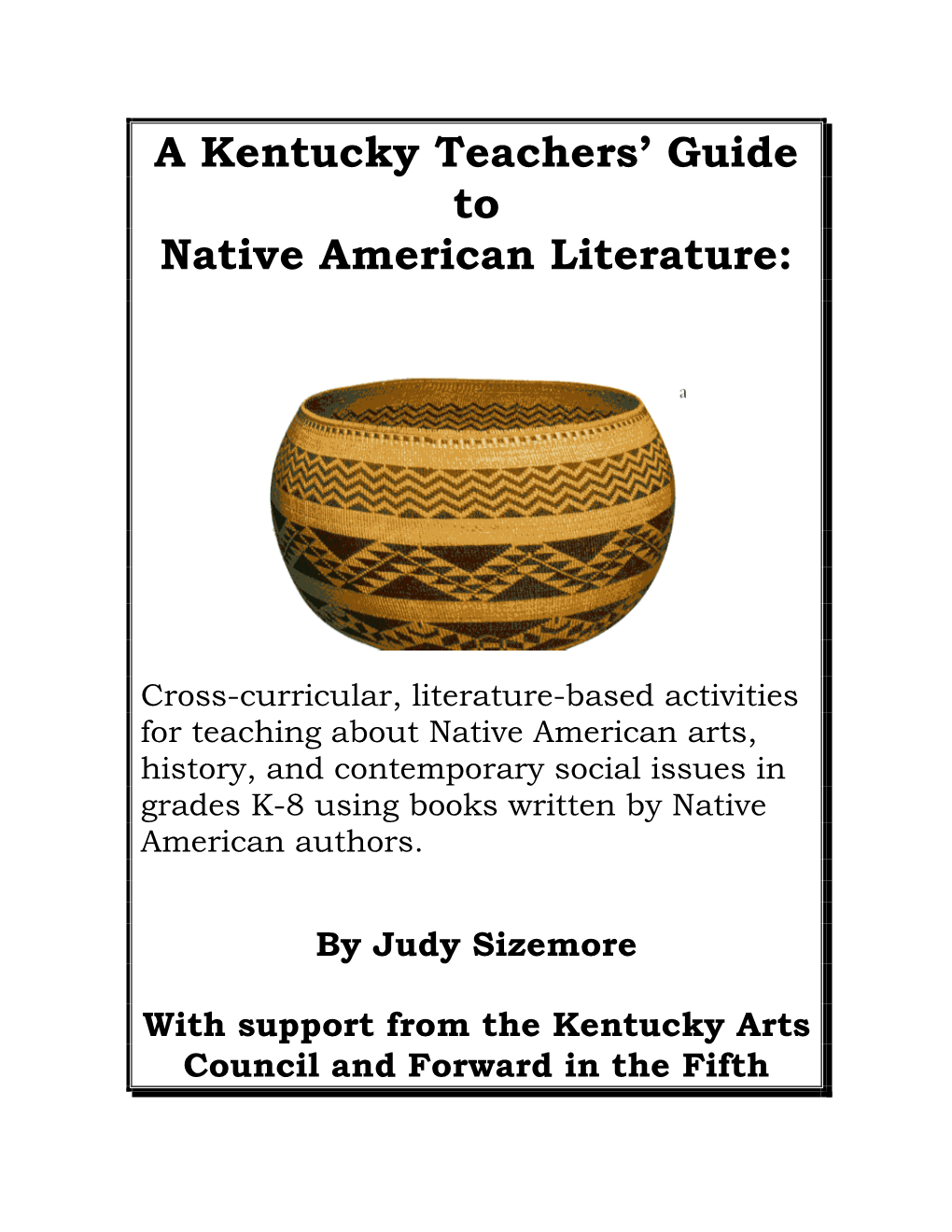 A Kentucky Teachers' Guide to Native American Literature