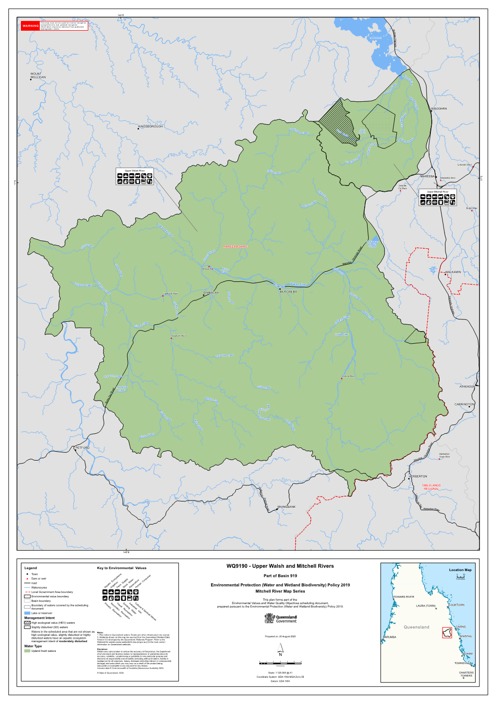 WQ9190 Upper Walsh and Mitchell Rivers Basin