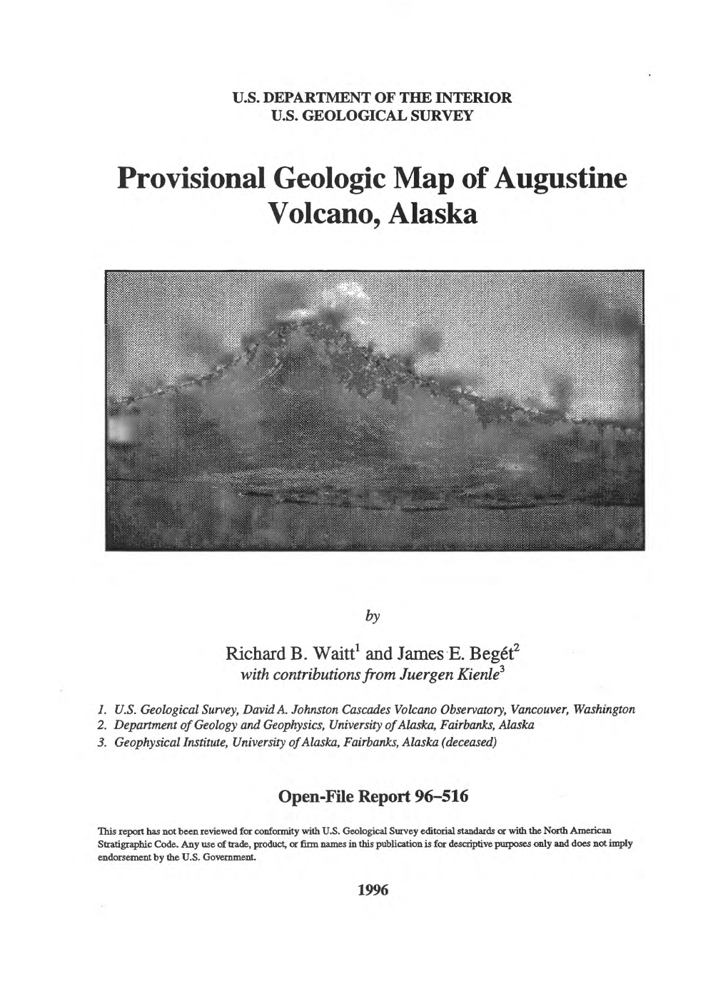 Provisional Geologic Map of Augustine Volcano, Alaska