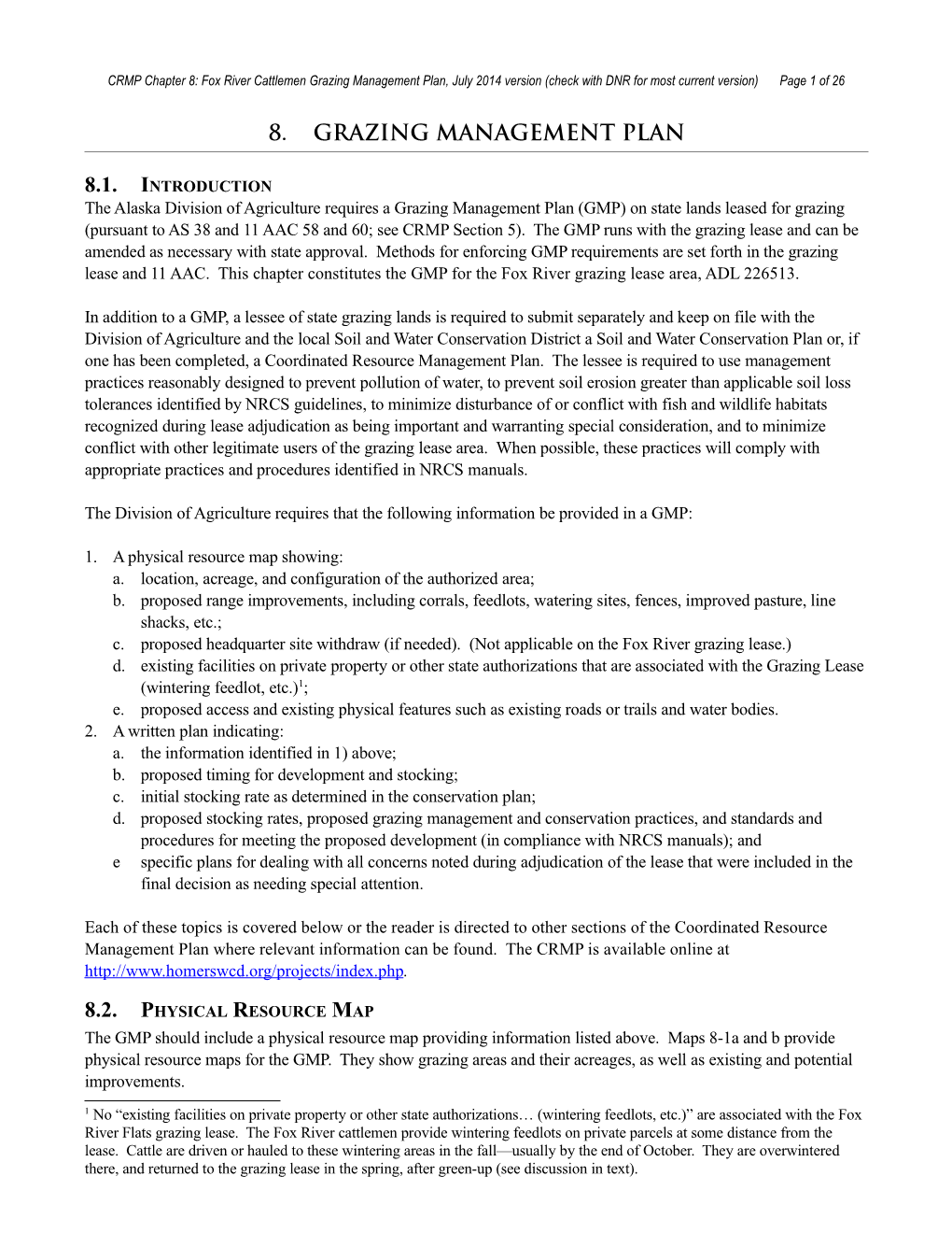 Chapter 8-10 Grazing Management Plan