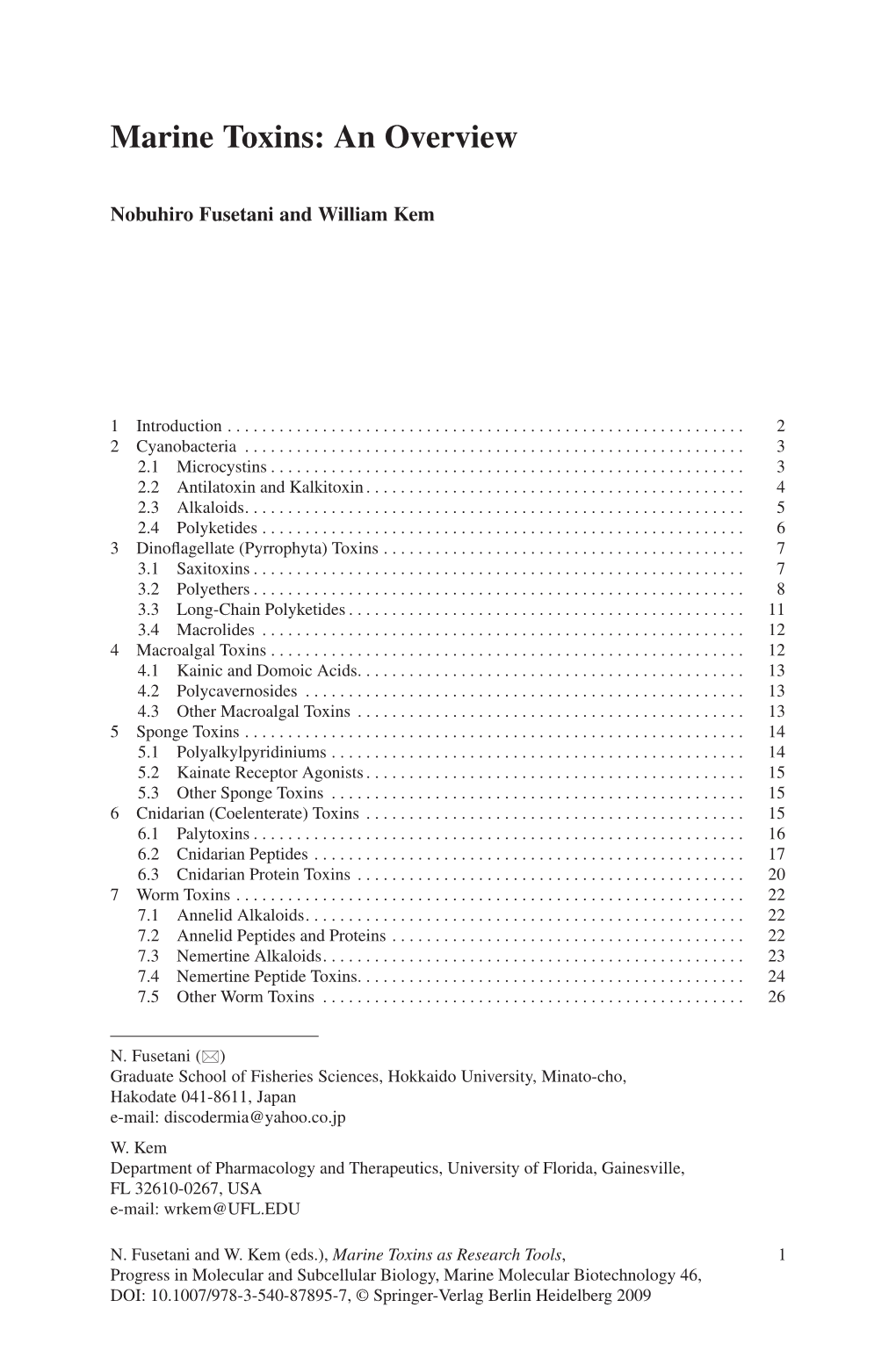 Marine Toxins: an Overview