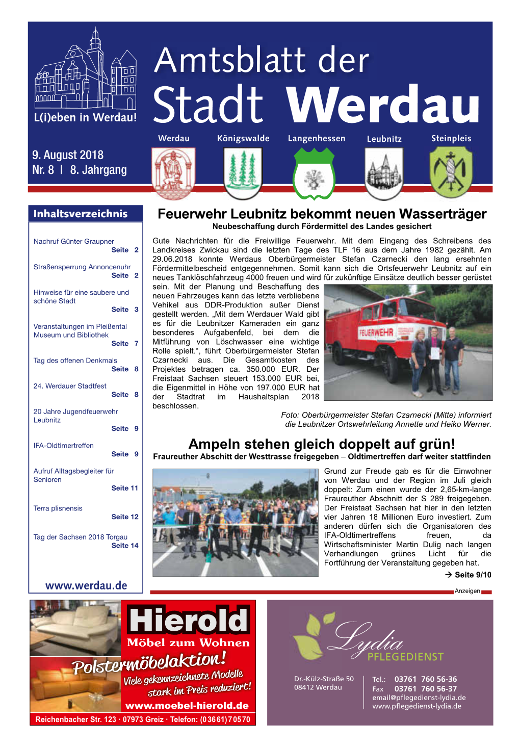 Amtsblatt Der Stadt Werdau Werdau Königswalde Langenhessen Leubnitz Steinpleis 9
