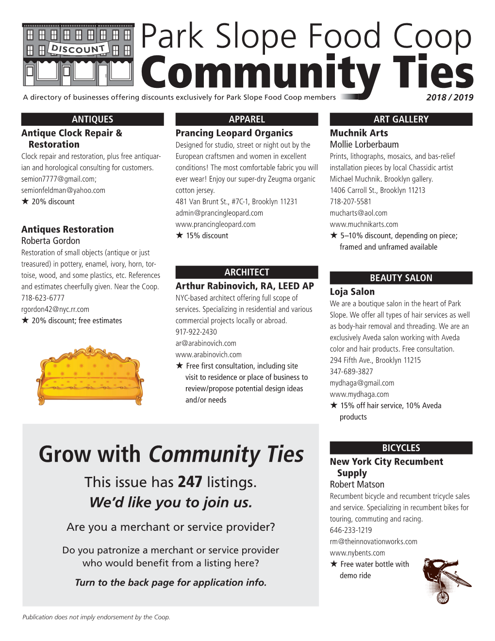 Grow with Community Ties New York City Recumbent Supply This Issue Has 247 Listings