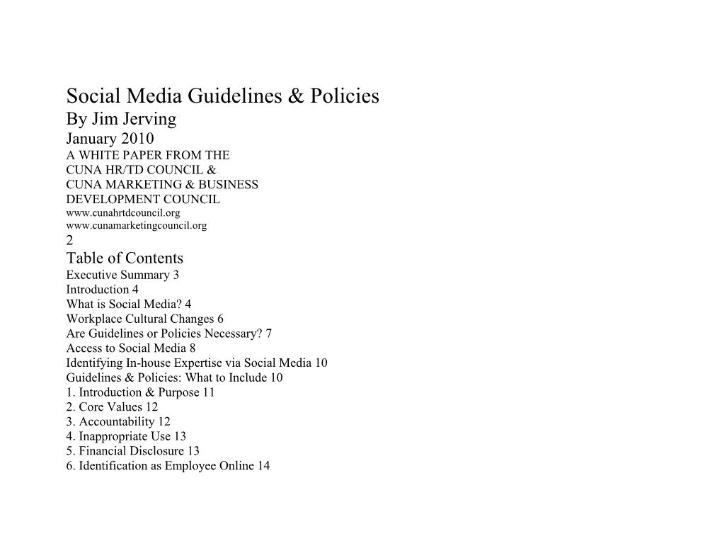 Social Media Guidelines & Policies