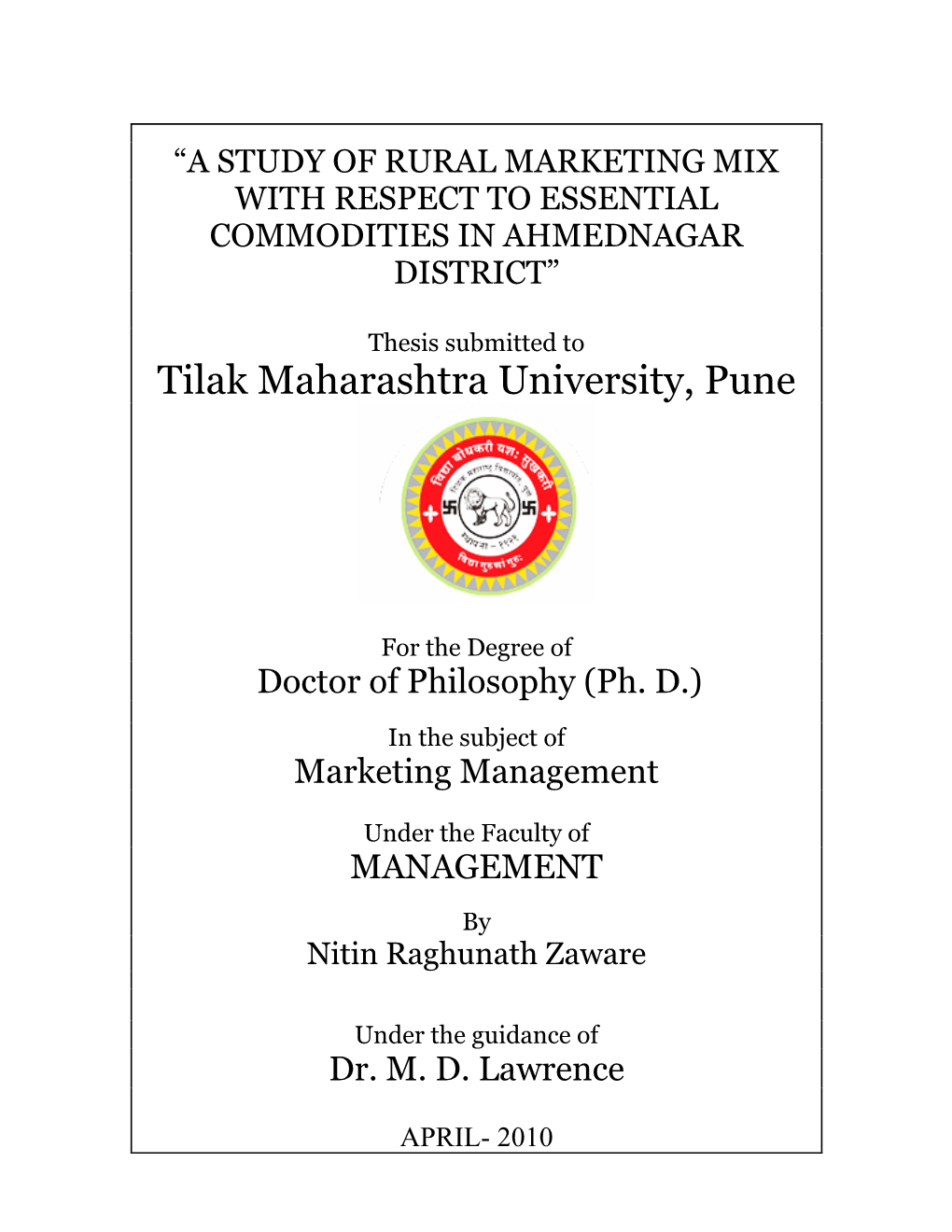 Tilak Maharashtra University, Pune