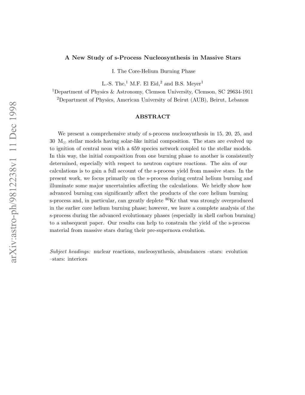 A New Study of S-Process Nucleosynthesis in Massive Stars