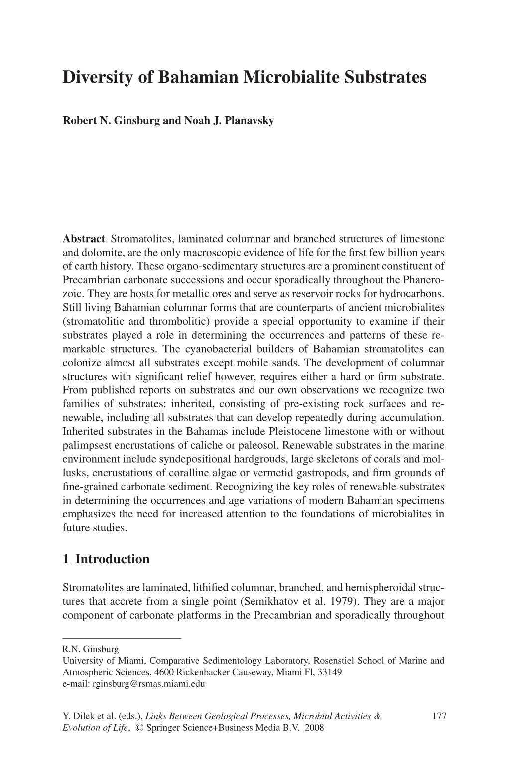 Diversity of Bahamian Microbialite Substrates