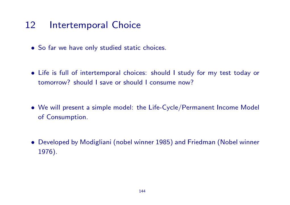 12 Intertemporal Choice