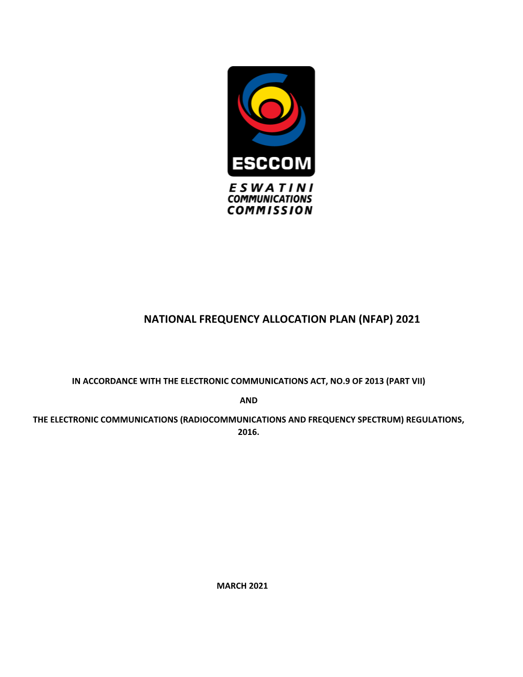 National Frequency Allocation Plan (Nfap) 2021