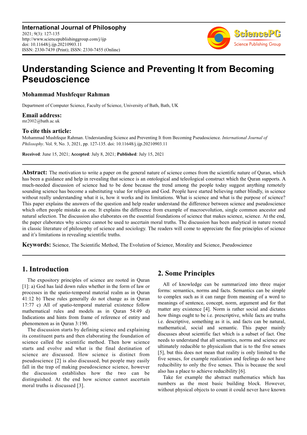 Understanding Science and Preventing It from Becoming Pseudoscience