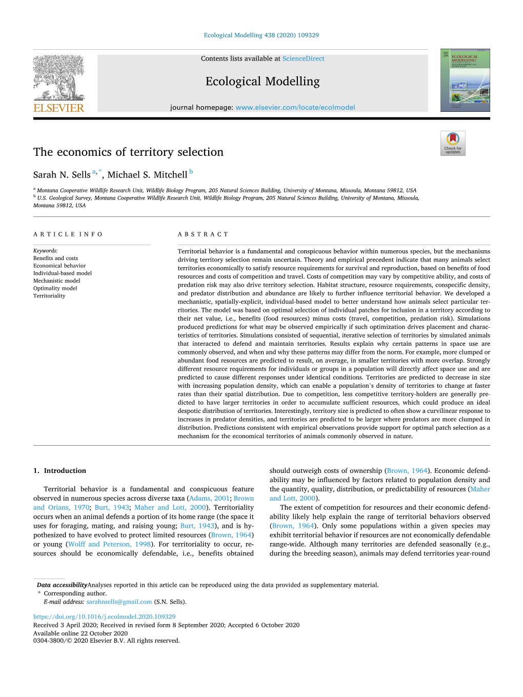 The Economics of Territory Selection