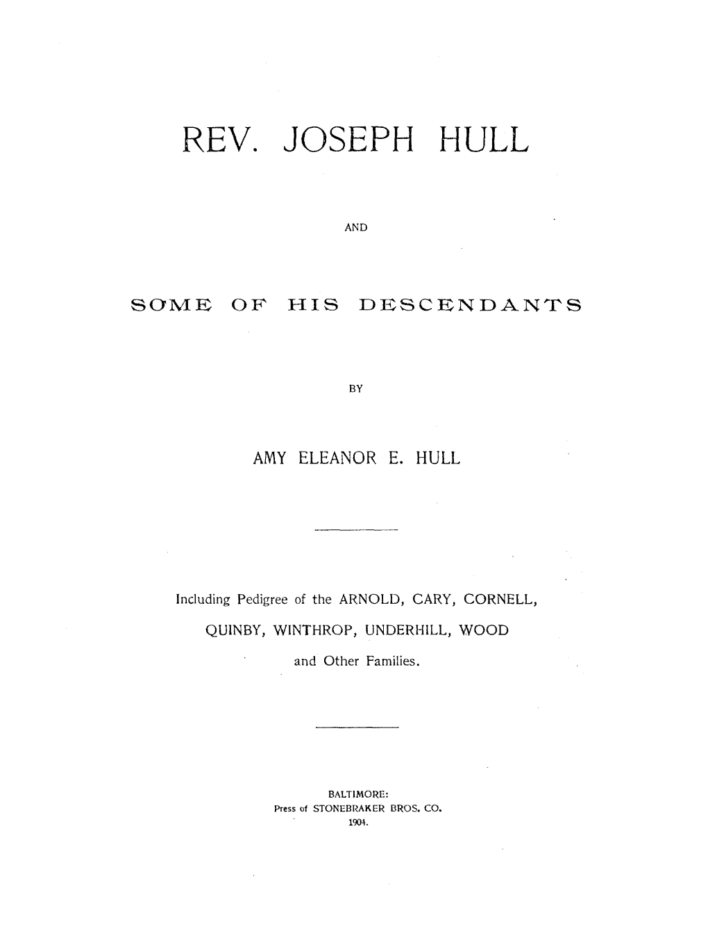 Rev. Joseph Hull