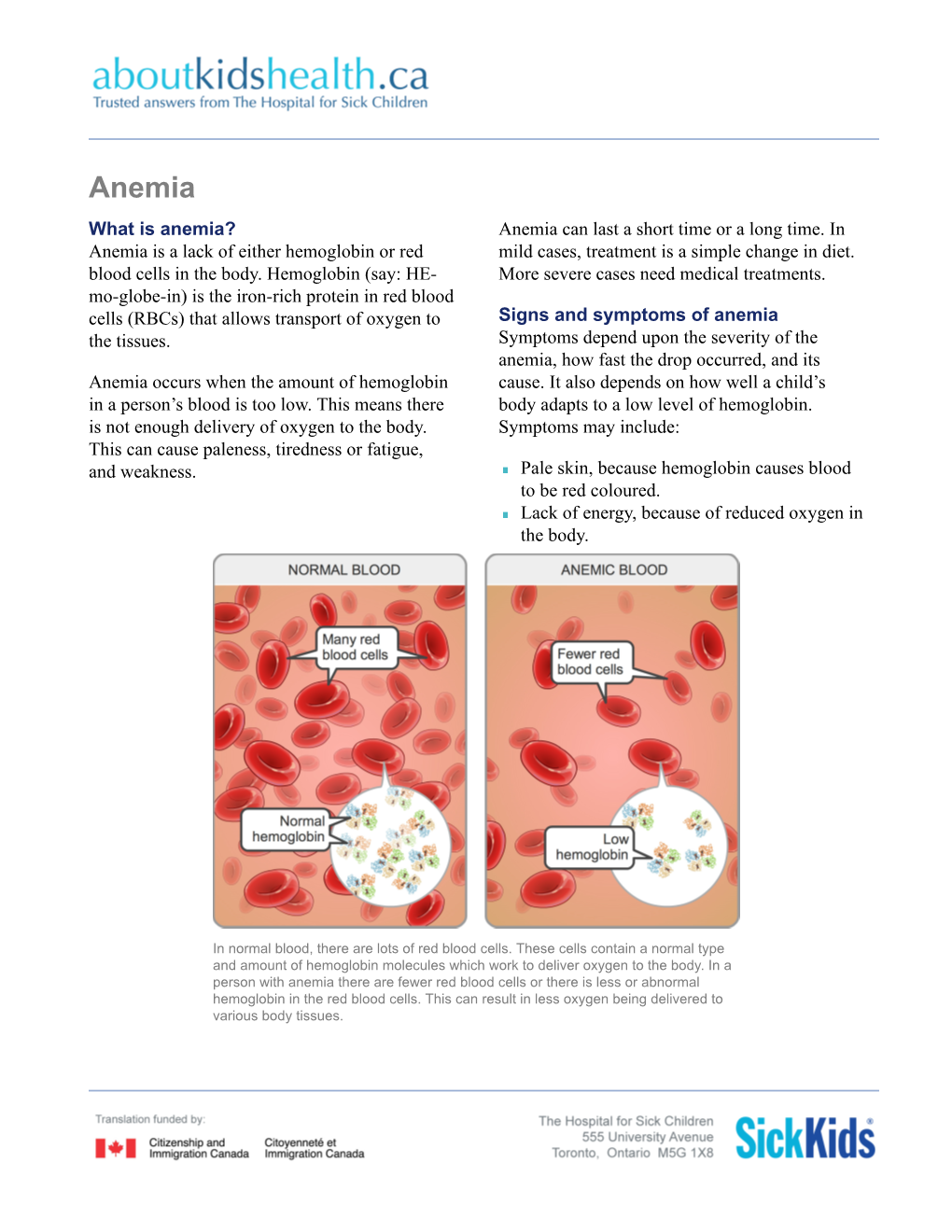 Anemia What Is Anemia? Anemia Can Last a Short Time Or a Long Time