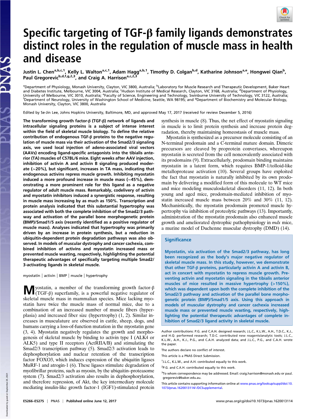 Specific Targeting of TGF-Β Family Ligands Demonstrates Distinct Roles in the Regulation of Muscle Mass in Health and Disease