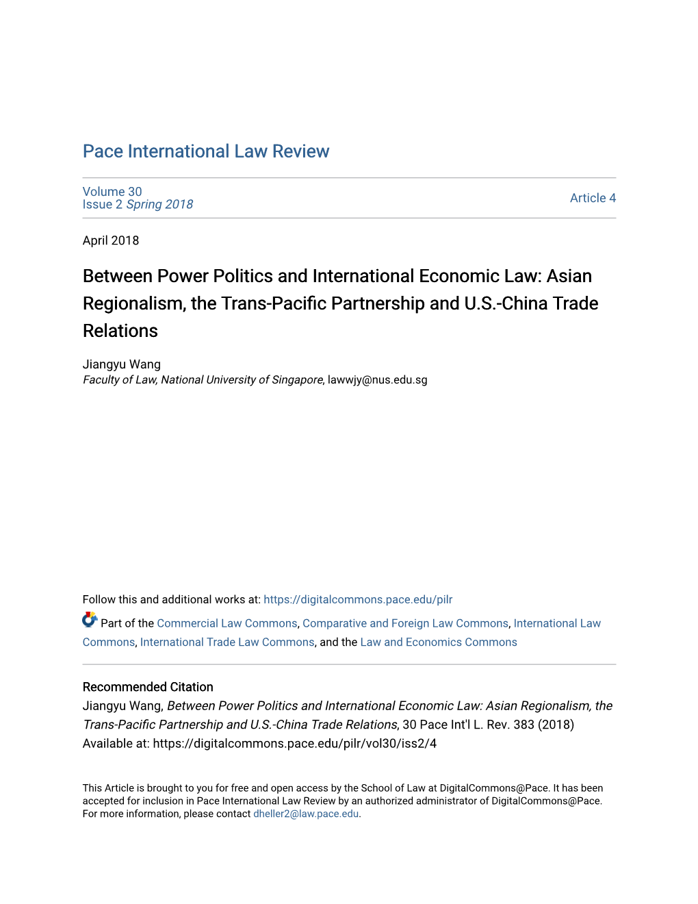 Between Power Politics and International Economic Law: Asian Regionalism, the Trans-Pacific Partnership and U.S.-China Trade