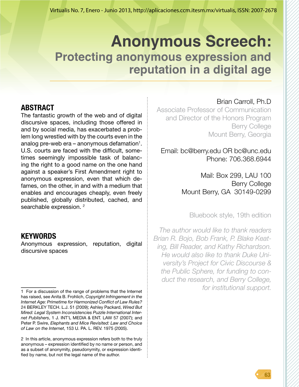 Anonymous Screech: Protecting Anonymous Expression and Reputation in a Digital Age