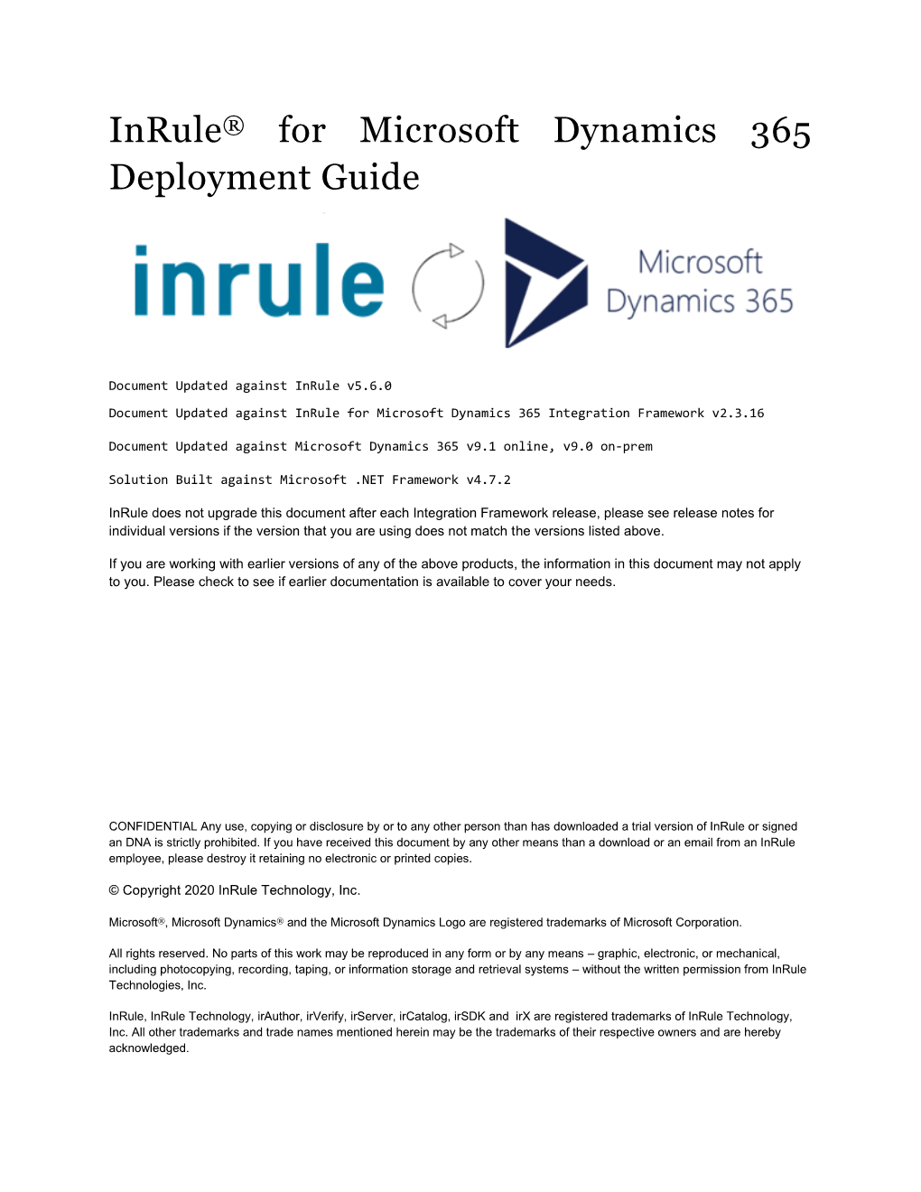 Inrule for Dynamics 365 Deployment Guide