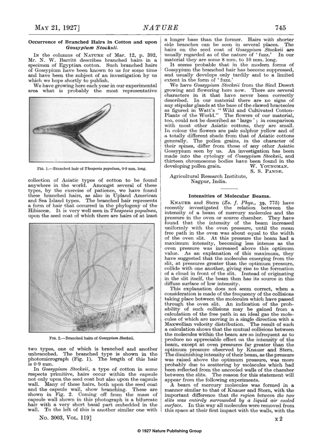 May 21, 1927] Nature 745