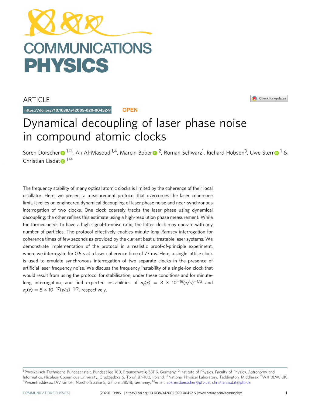 Dynamical Decoupling of Laser Phase Noise in Compound Atomic Clocks