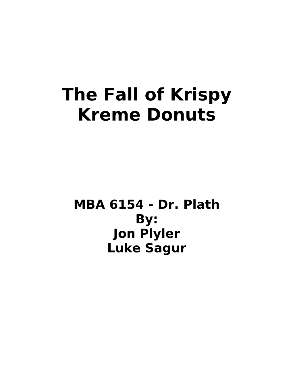 The Fall of Krispy Kreme Donuts