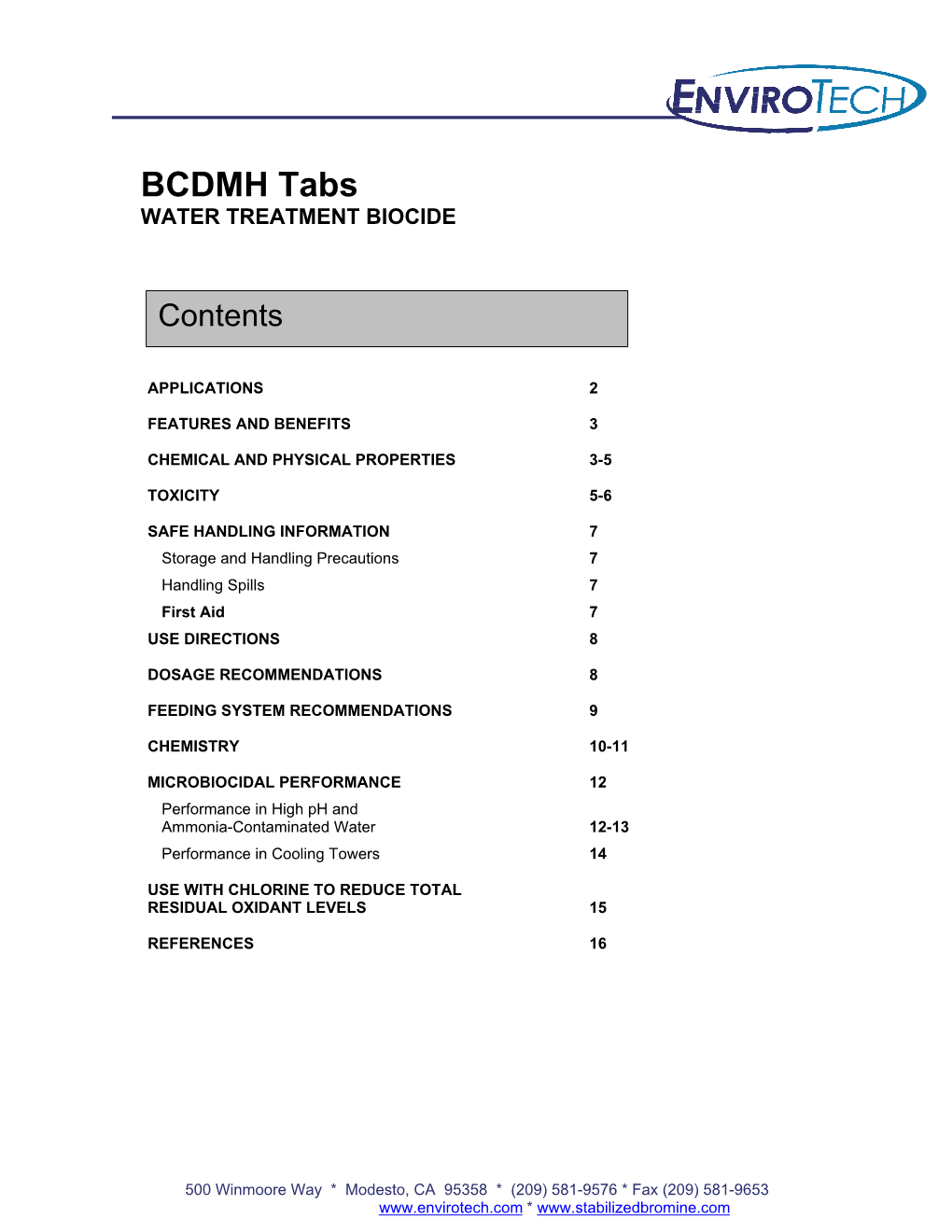 BCDMH Tabs WATER TREATMENT BIOCIDE