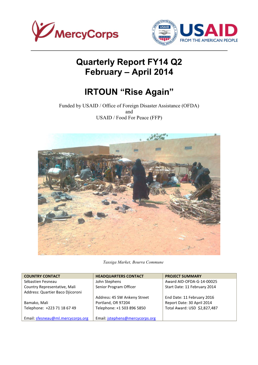 Second Quarterly Report for Usg Fy 2011