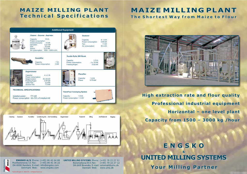 Engsko United Milling Systems Maize Milling Plant