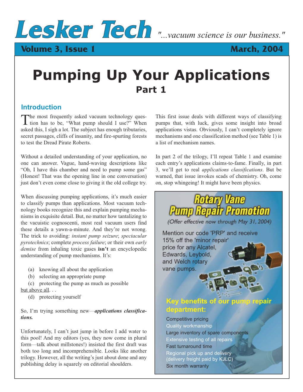 Pumping up Your Applications Part 1