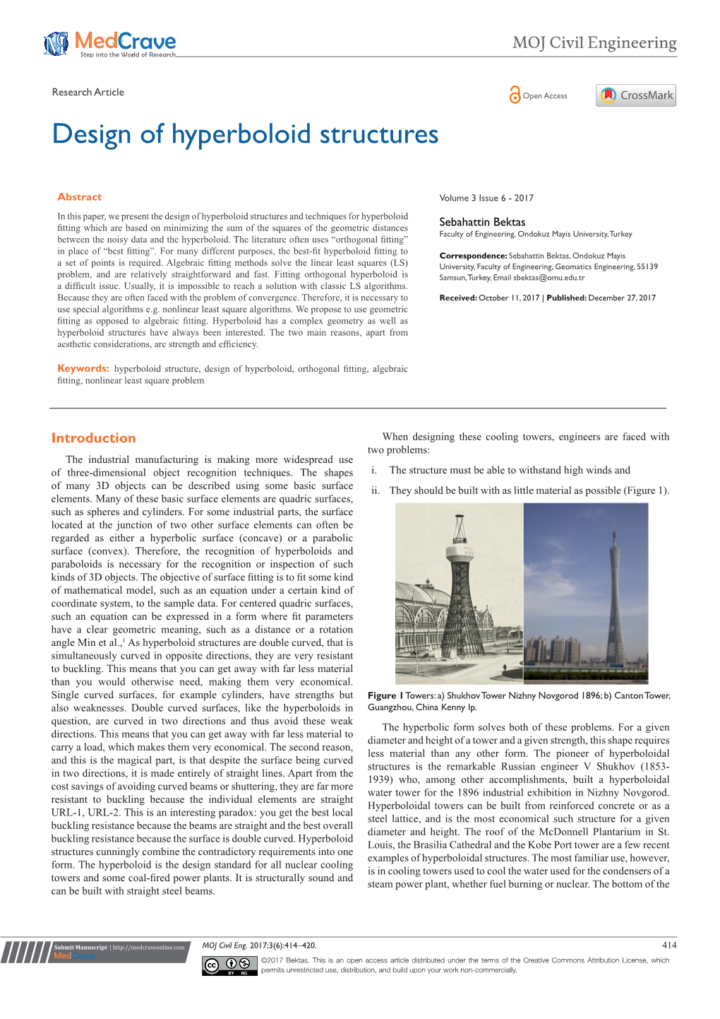 Design of Hyperboloid Structures