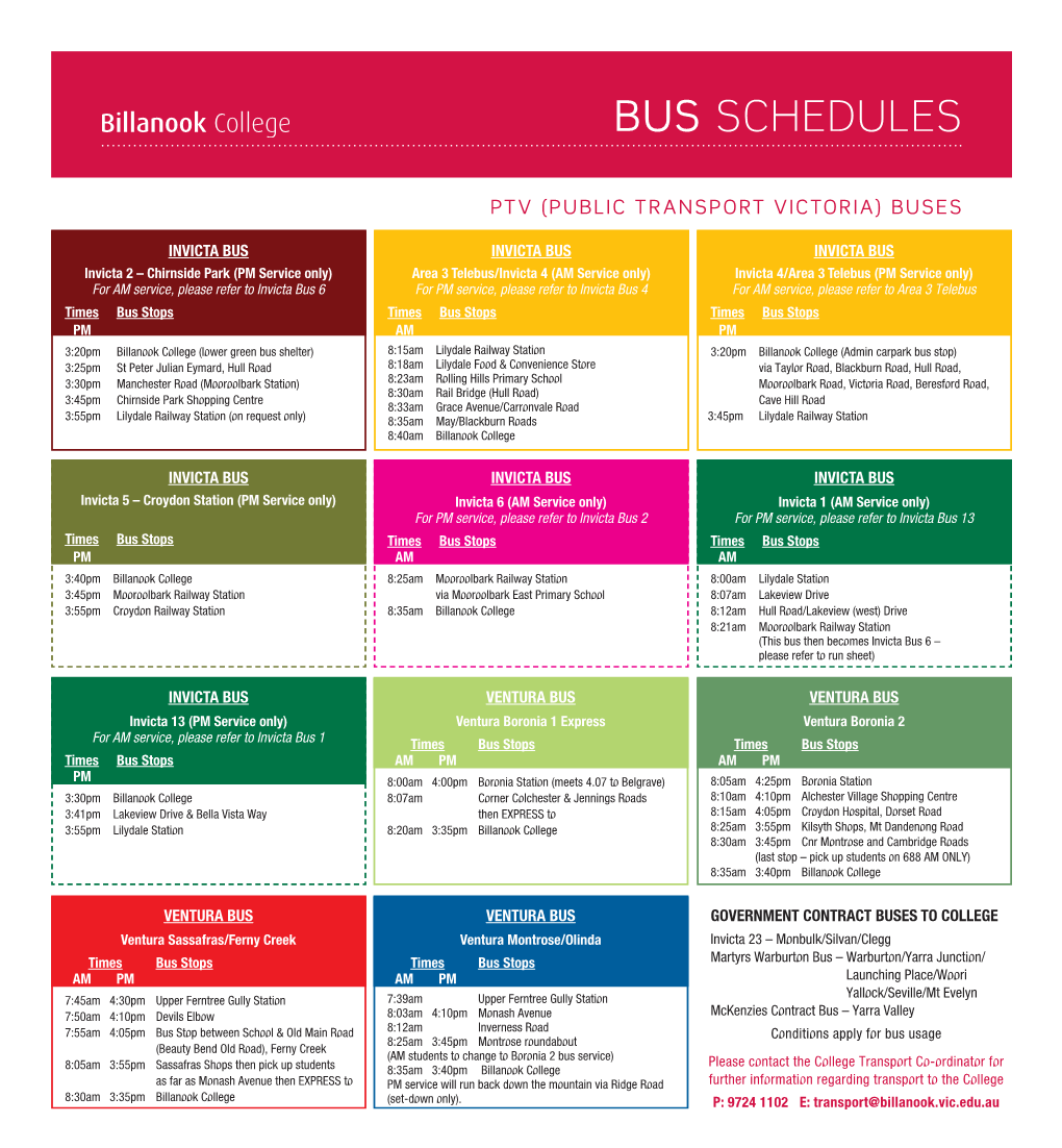 Bus Schedules