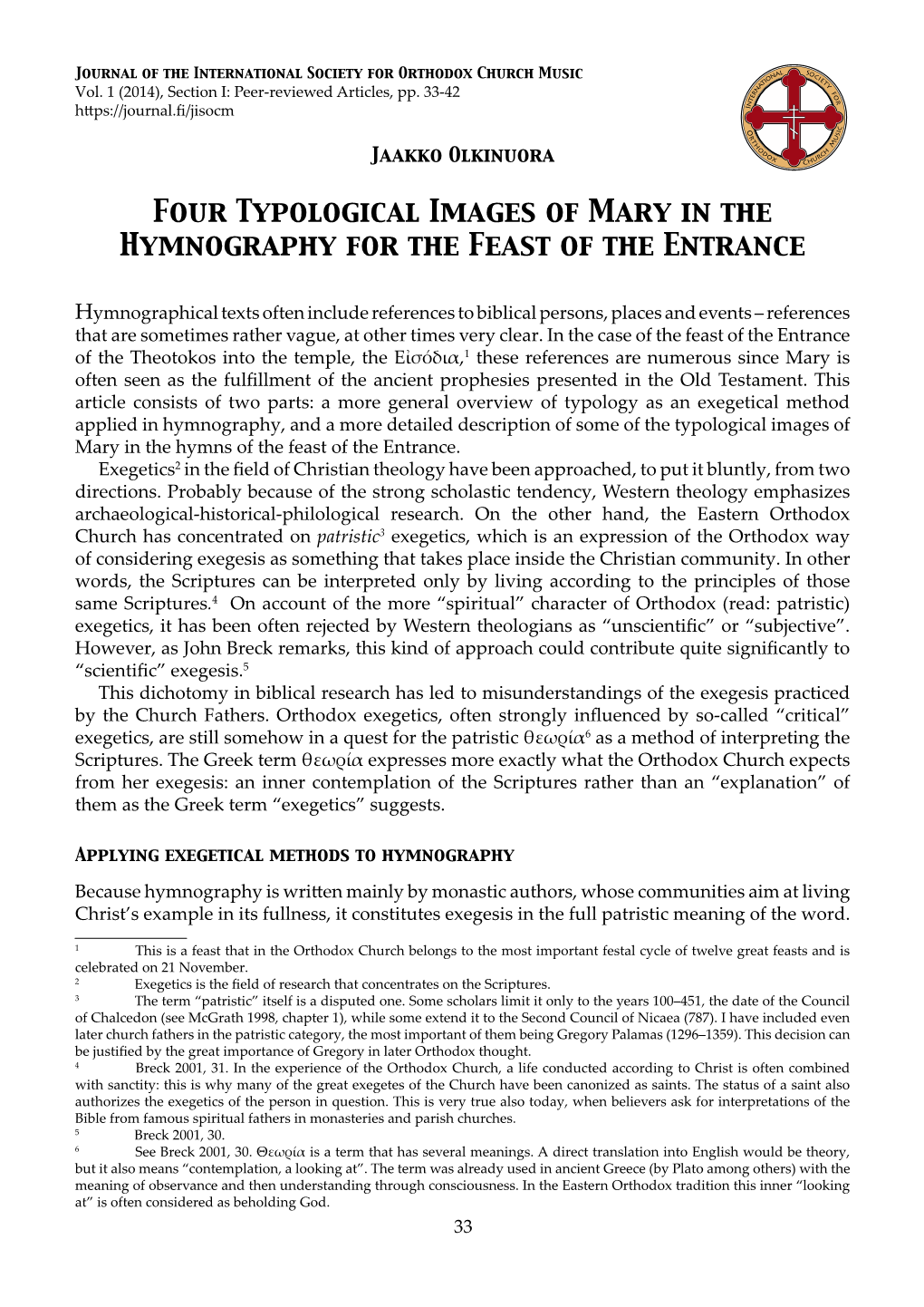 Four Typological Images of Mary in the Hymnography for the Feast of the Entrance