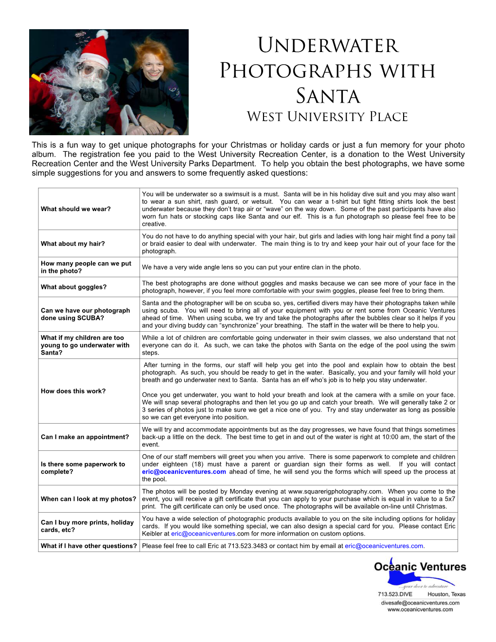 HOLIDAY Scuba with Santa FAQ.Pub