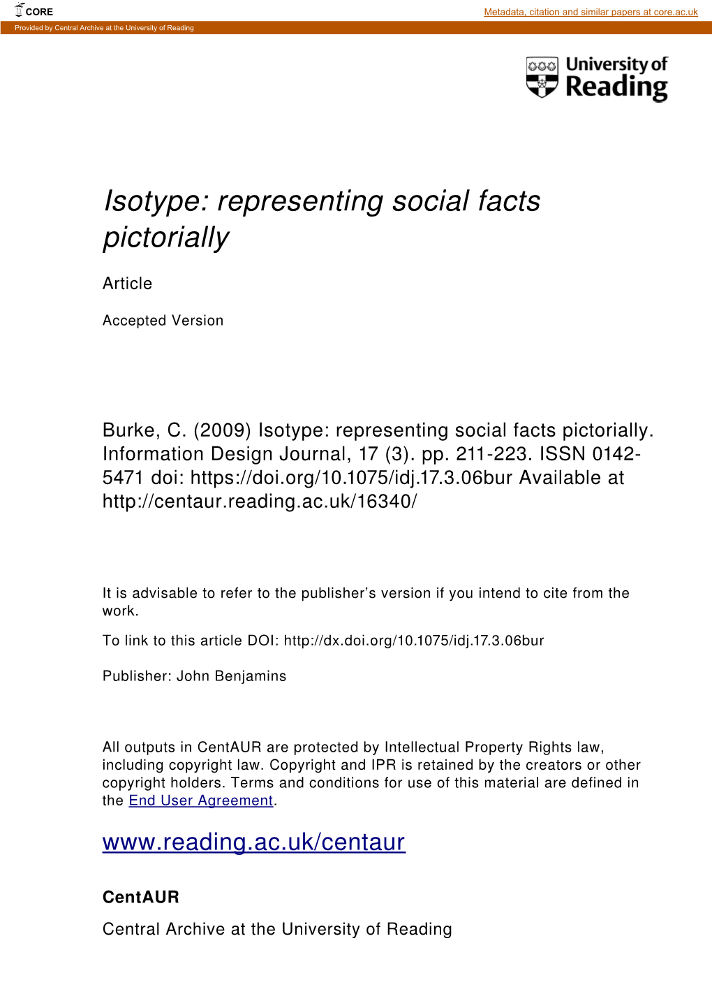 Isotype: Representing Social Facts Pictorially