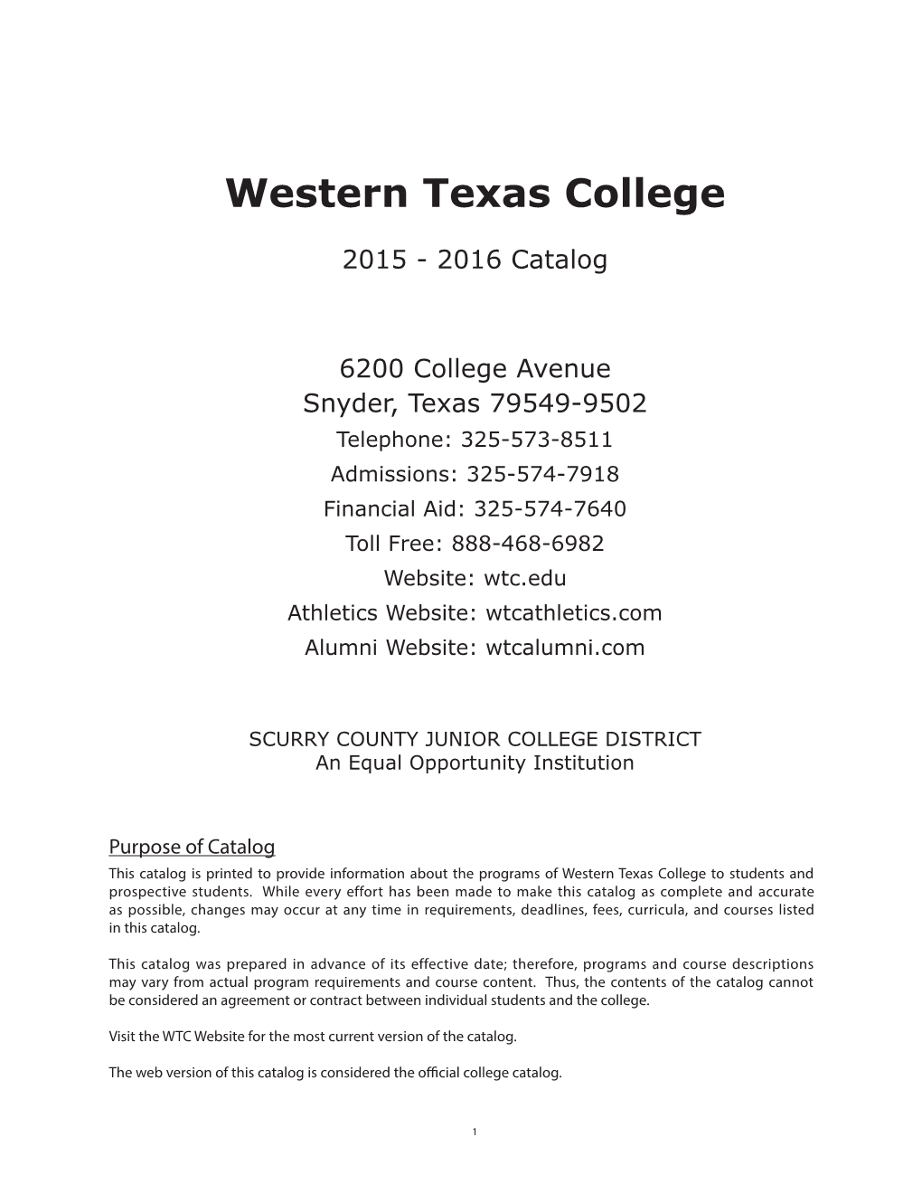 2015-2016 Course Catalog