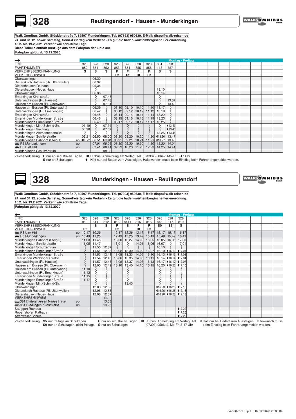 328 Reutlingendorf - Hausen - Munderkingen