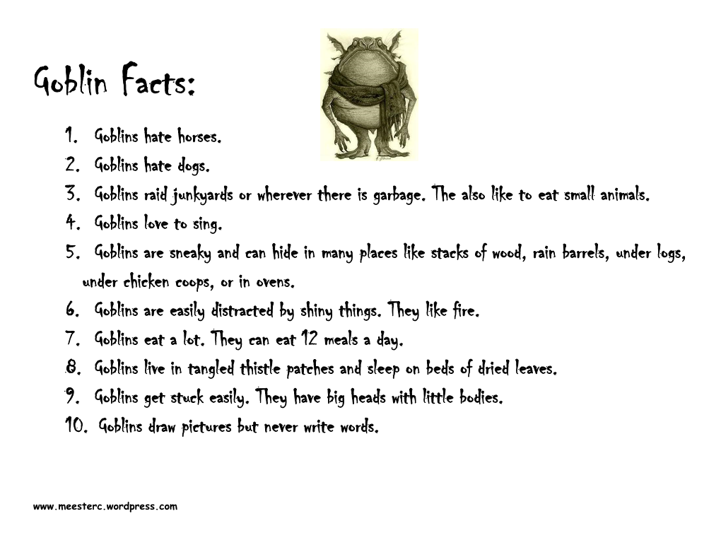 Goblin Gnome Fairy Facts